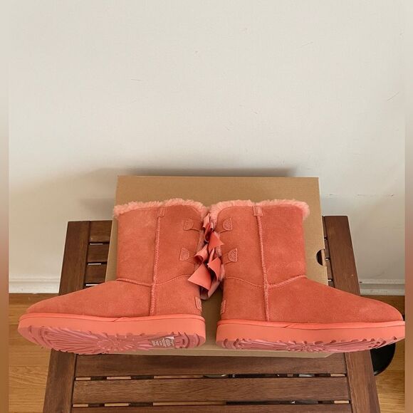 UGG Bailey Bow Satin Boots Clay Pot US Women Size 7/UK 5/EU 38 - Picture 5 of 14